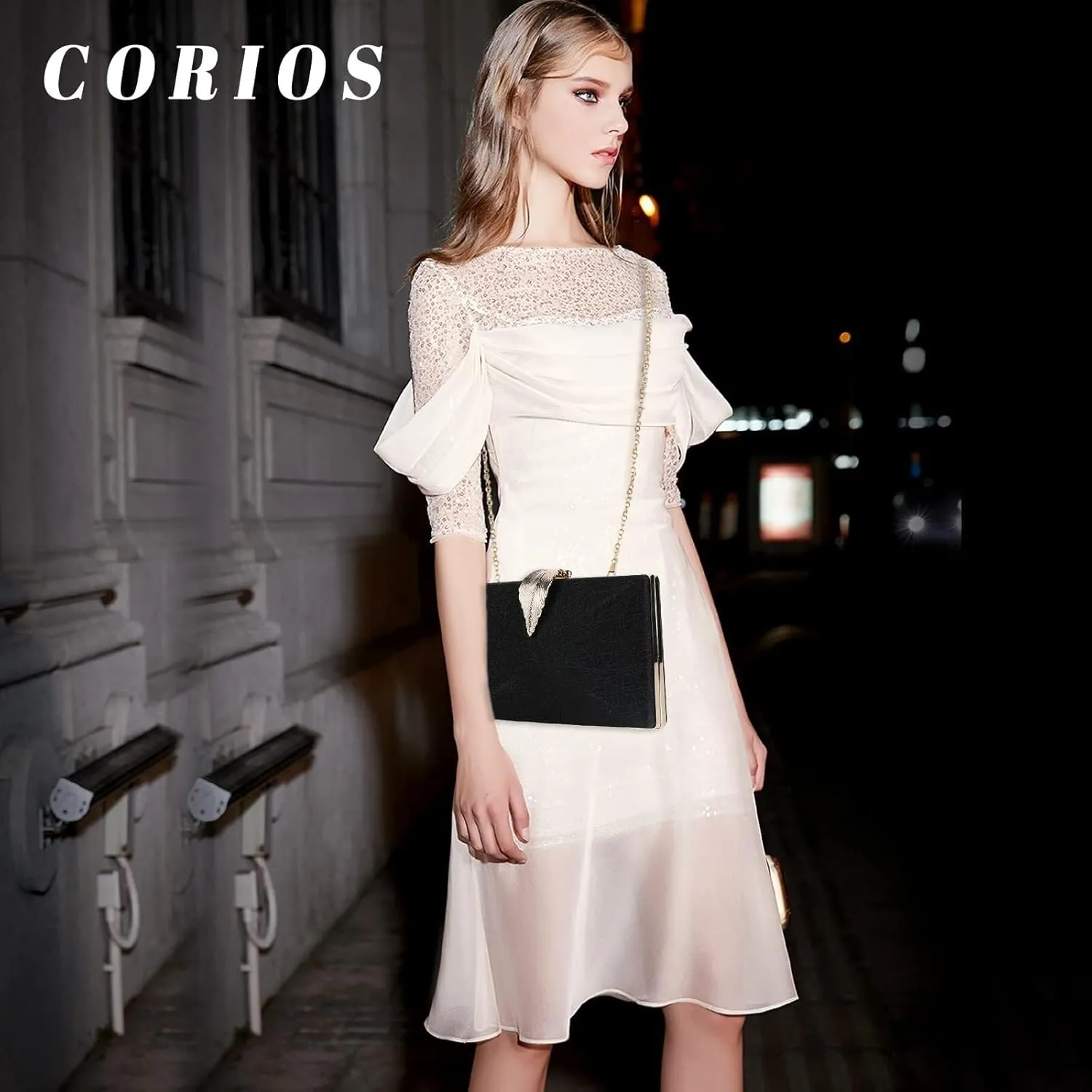 Bridal Wedding Handbag Sparkly Glitter Shoulder Elegant Crossbody Clutch Purses for Women Evening