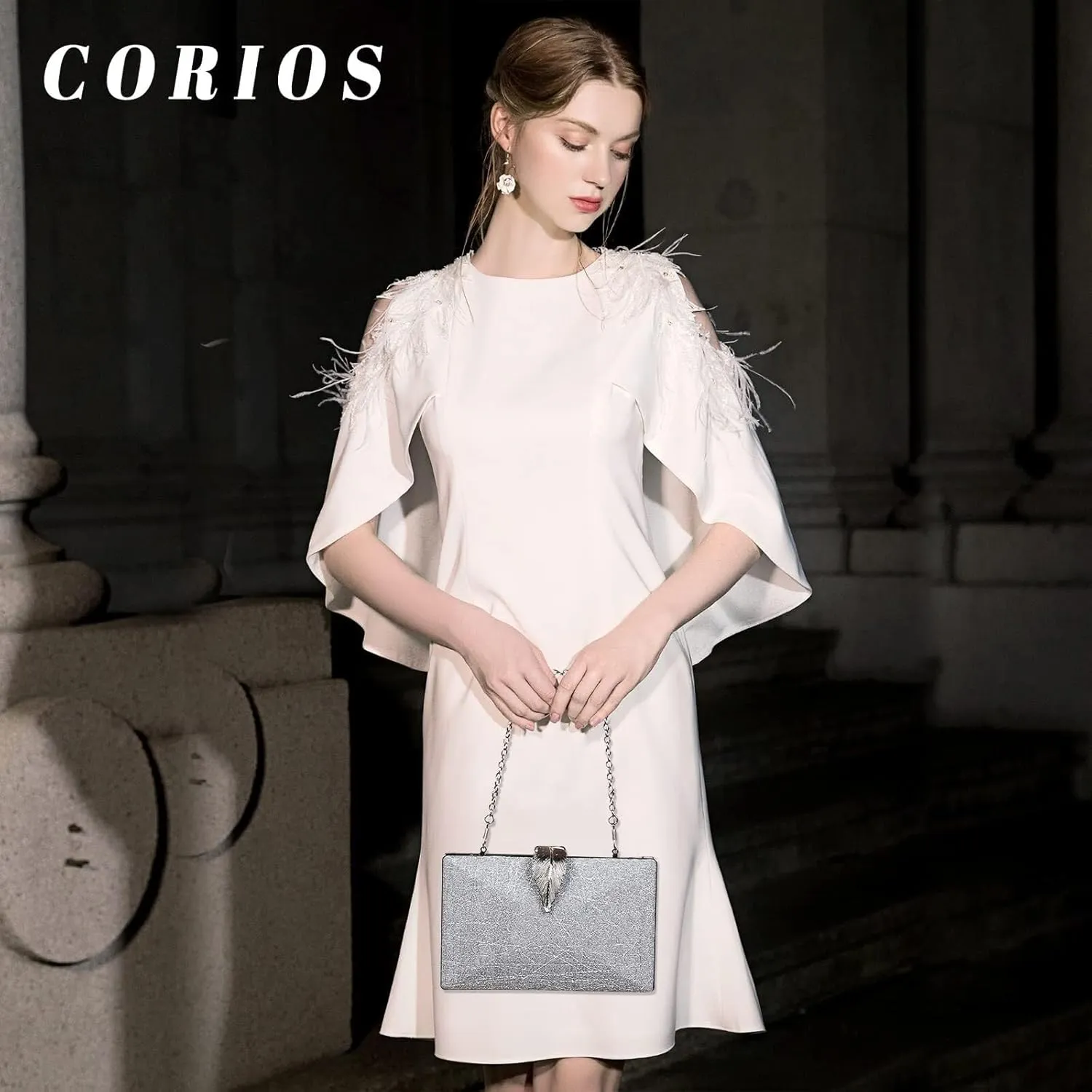 Bridal Wedding Handbag Sparkly Glitter Shoulder Elegant Crossbody Clutch Purses for Women Evening