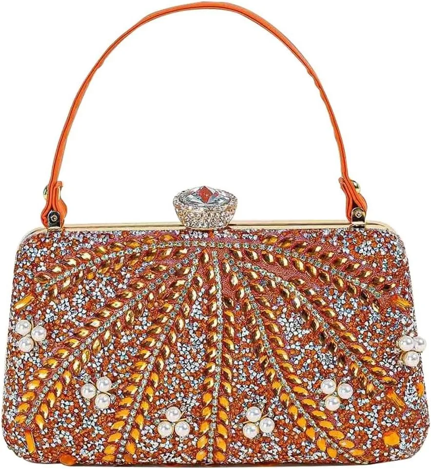 Bridal Wedding Purse Elegant Crossbody Women Evening Rhinestone Clutch Shoulder Sparkly Crystal Handbag Glitter