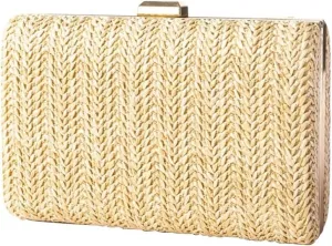 Bridal Wedding Purse Ladies Handbag Elegant Shoulder Crossbody Straw Evening for Women Handwoven Clutch
