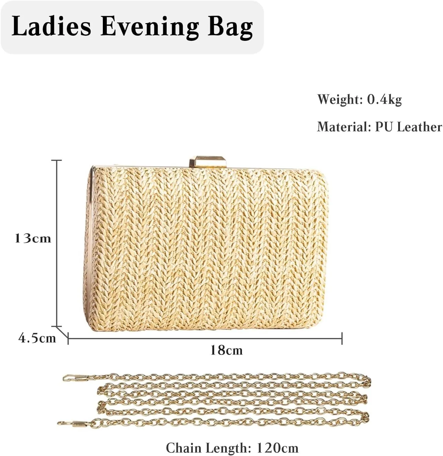 Bridal Wedding Purse Ladies Handbag Elegant Shoulder Crossbody Straw Evening for Women Handwoven Clutch
