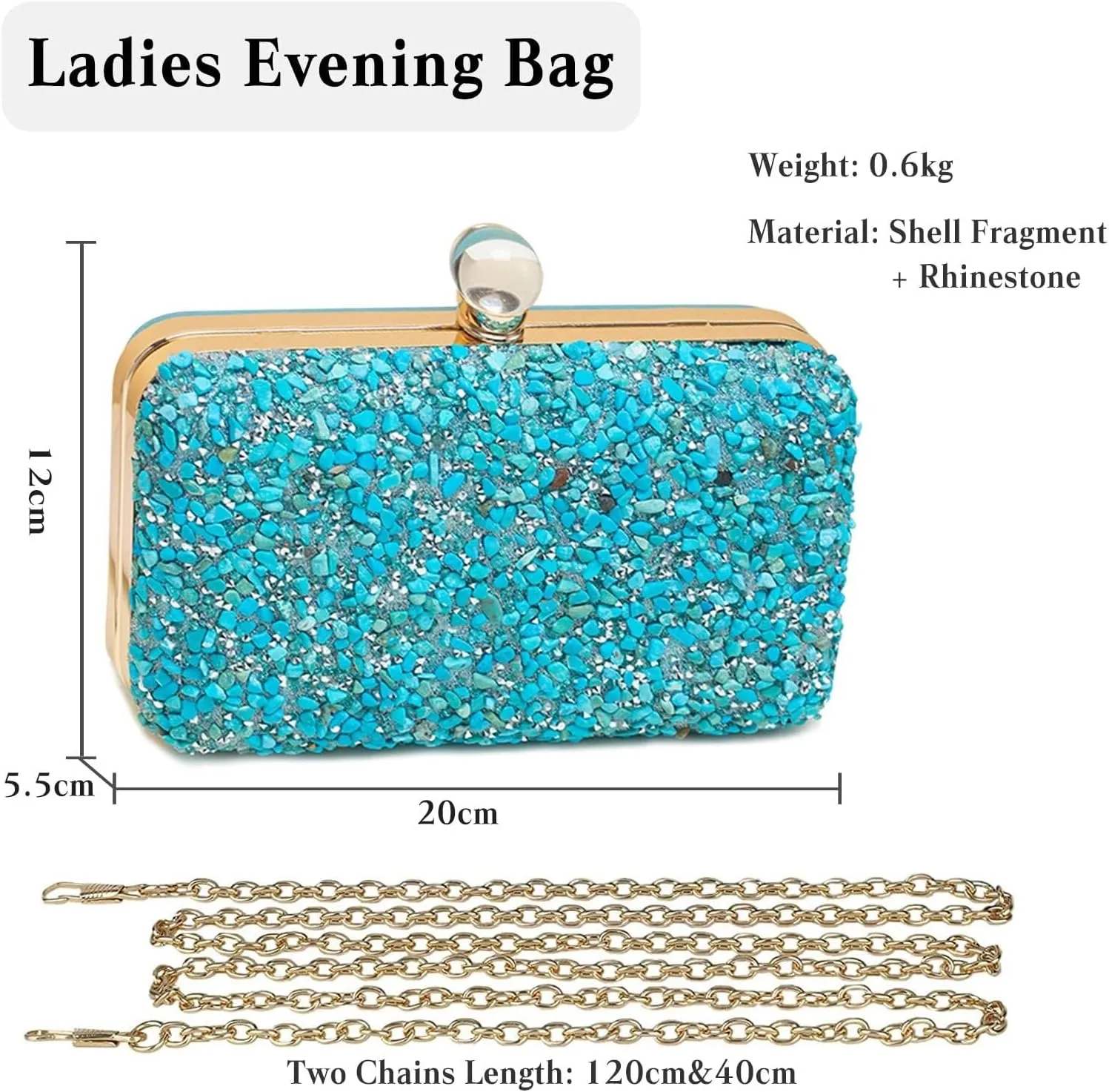 Bridal Wedding Purse Sparkly Crossbody Elegant Shoulder Women Evening Rhinestone Clutch Ladies Handbag