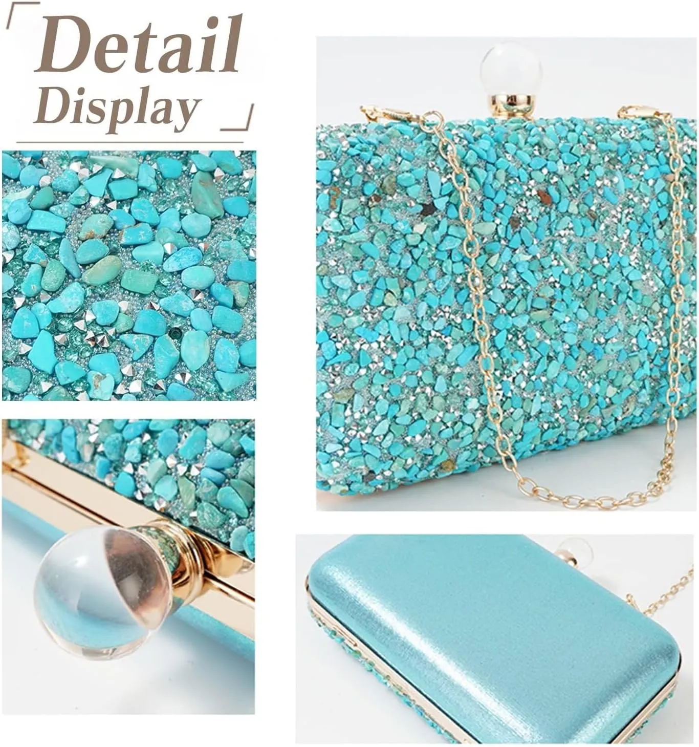 Bridal Wedding Purse Sparkly Crossbody Elegant Shoulder Women Evening Rhinestone Clutch Ladies Handbag