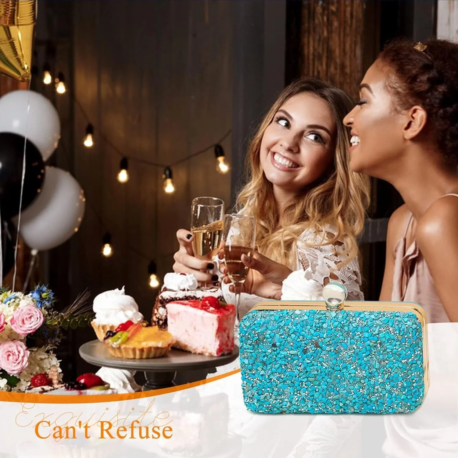 Bridal Wedding Purse Sparkly Crossbody Elegant Shoulder Women Evening Rhinestone Clutch Ladies Handbag