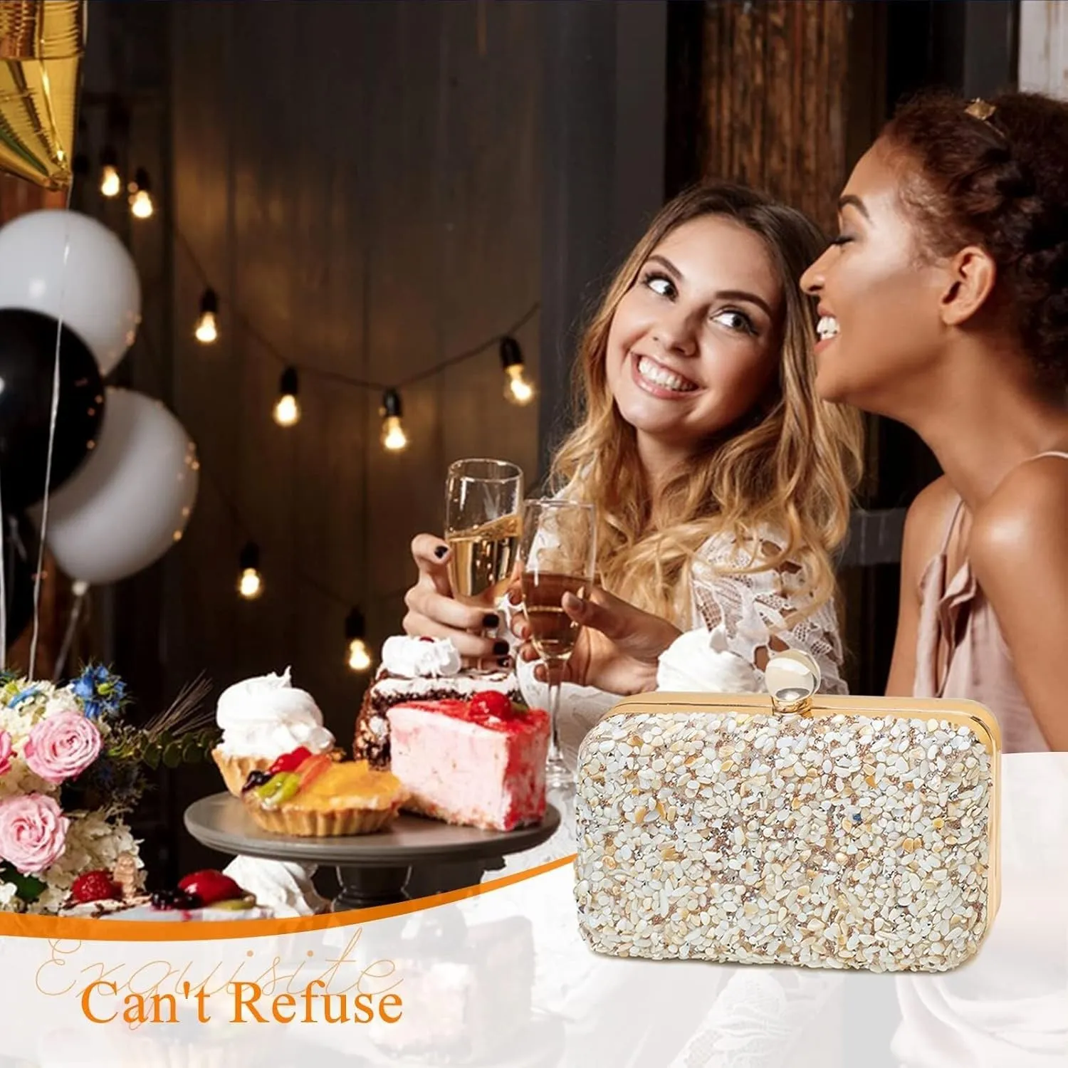Bridal Wedding Purse Sparkly Crossbody Elegant Shoulder Women Evening Rhinestone Clutch Ladies Handbag