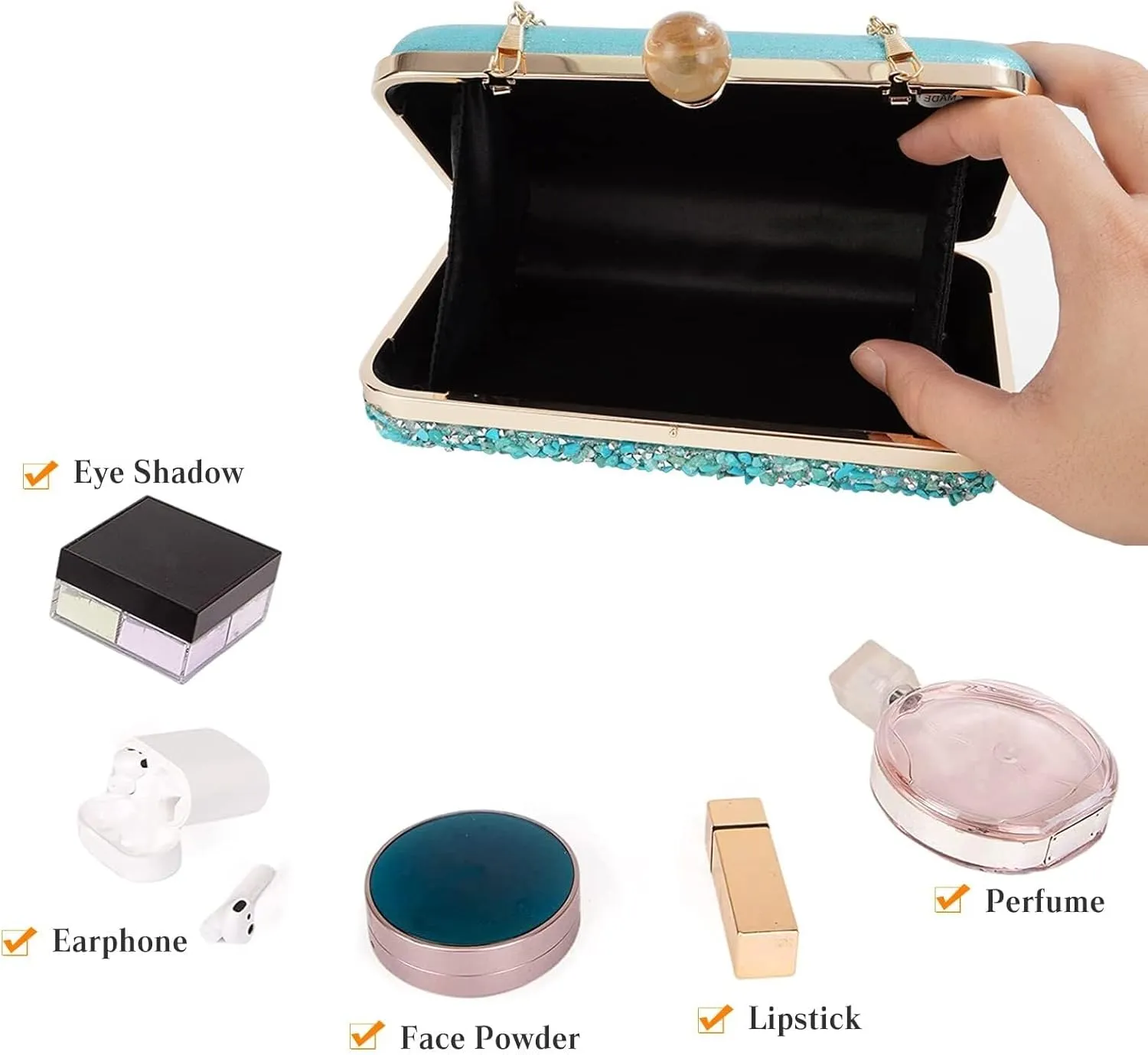 Bridal Wedding Purse Sparkly Crossbody Elegant Shoulder Women Evening Rhinestone Clutch Ladies Handbag