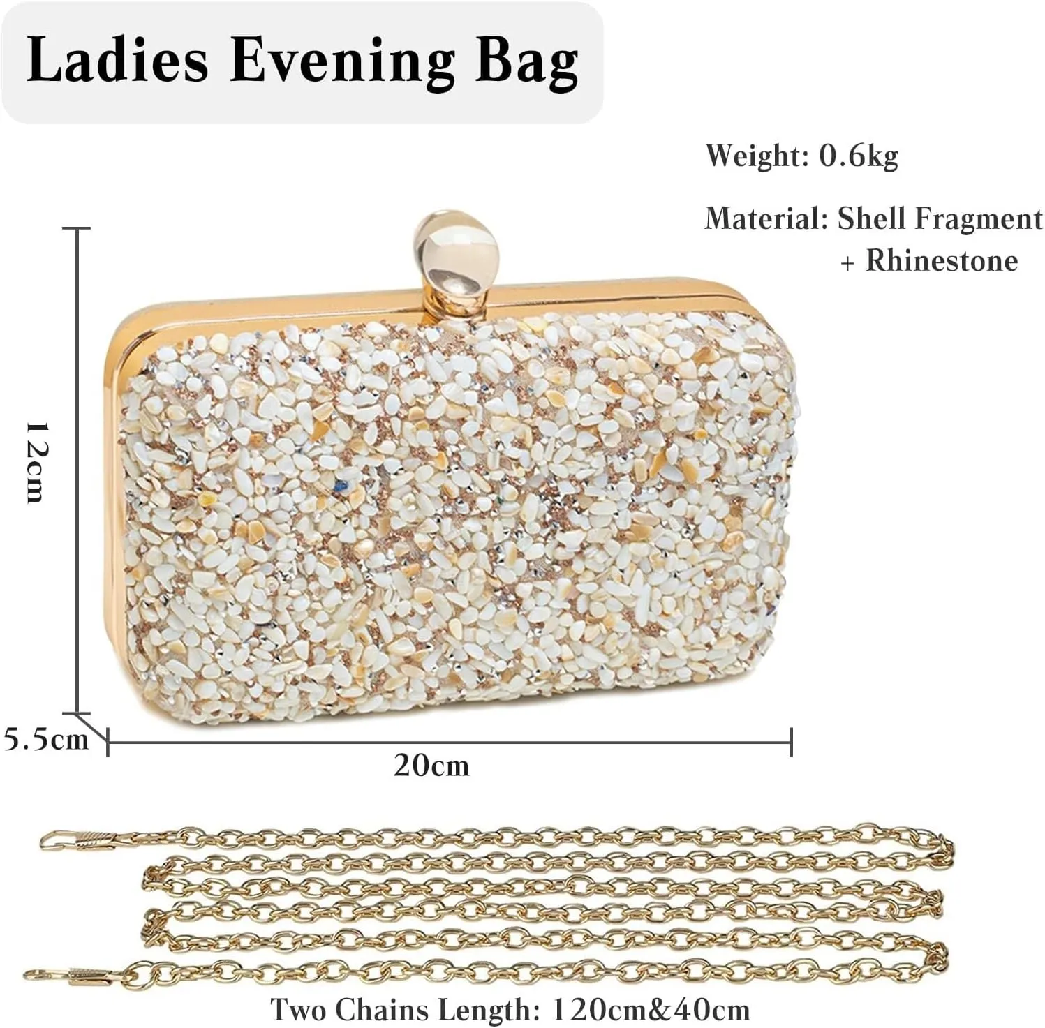 Bridal Wedding Purse Sparkly Crossbody Elegant Shoulder Women Evening Rhinestone Clutch Ladies Handbag
