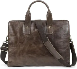 Briefcases Messenger Bags Laptop Bag Leather Briefcase Handbag Men Shoulder Laptop Bag for inch Large Capacity Male Business Briefcase Document