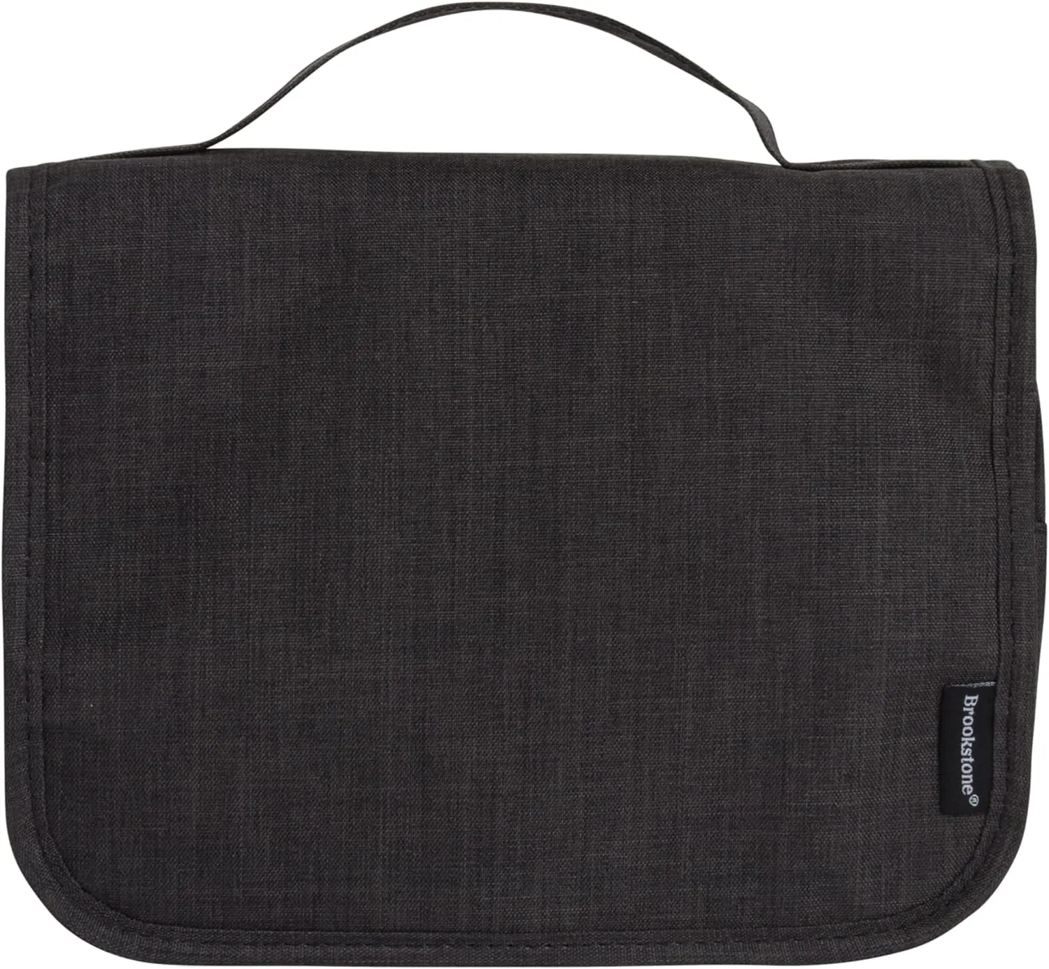 Brookstone Travel Toiletries Bag with Hanging Hook - Large Multi Functional Carrying Toiletry Pouch for Vacations, Airplanes, Trains, Buses, and Cars, Black