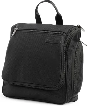 Brookstone Travel Toiletries Bag with Hanging Hook - Large Multi Functional Carrying Toiletry Pouch for Vacations, Airplanes, Trains, Buses, and Cars, Black