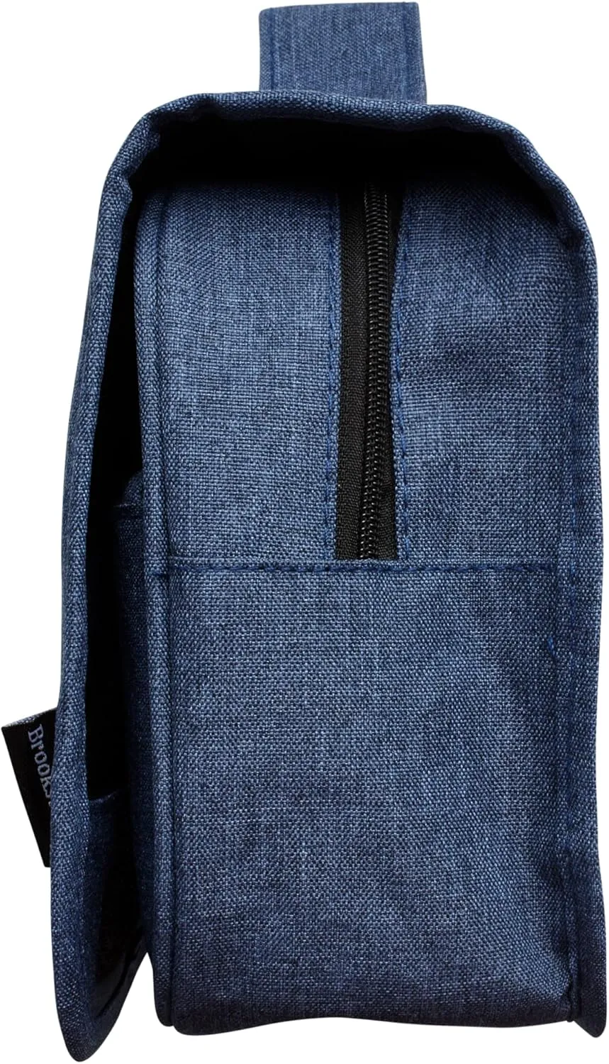 Brookstone Travel Toiletries Bag with Hanging Hook - Large Multi Functional Carrying Toiletry Pouch for Vacations, Airplanes, Trains, Buses, and Cars, Blue