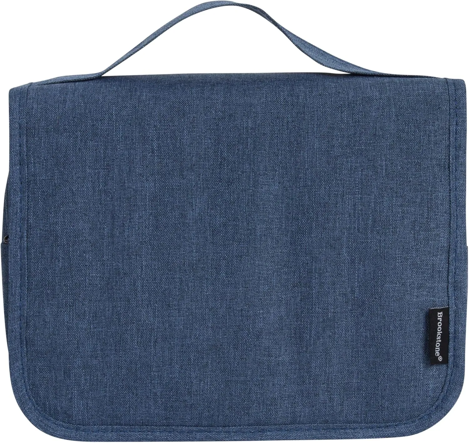Brookstone Travel Toiletries Bag with Hanging Hook - Large Multi Functional Carrying Toiletry Pouch for Vacations, Airplanes, Trains, Buses, and Cars, Blue