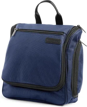 Brookstone Travel Toiletries Bag with Hanging Hook - Large Multi Functional Carrying Toiletry Pouch for Vacations, Airplanes, Trains, Buses, and Cars, Blue