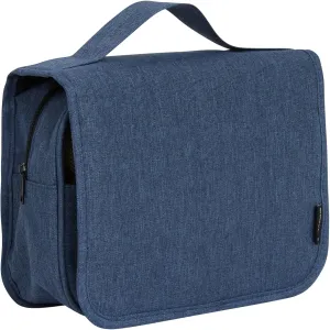 Brookstone Travel Toiletries Bag with Hanging Hook - Large Multi Functional Carrying Toiletry Pouch for Vacations, Airplanes, Trains, Buses, and Cars, Blue