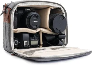 Camera Bag Insert for Digital DSLR SLR, Protection Mirrorless Case and Camera Lens Case, Travel Organizer Insert for Backpack, Gray Color