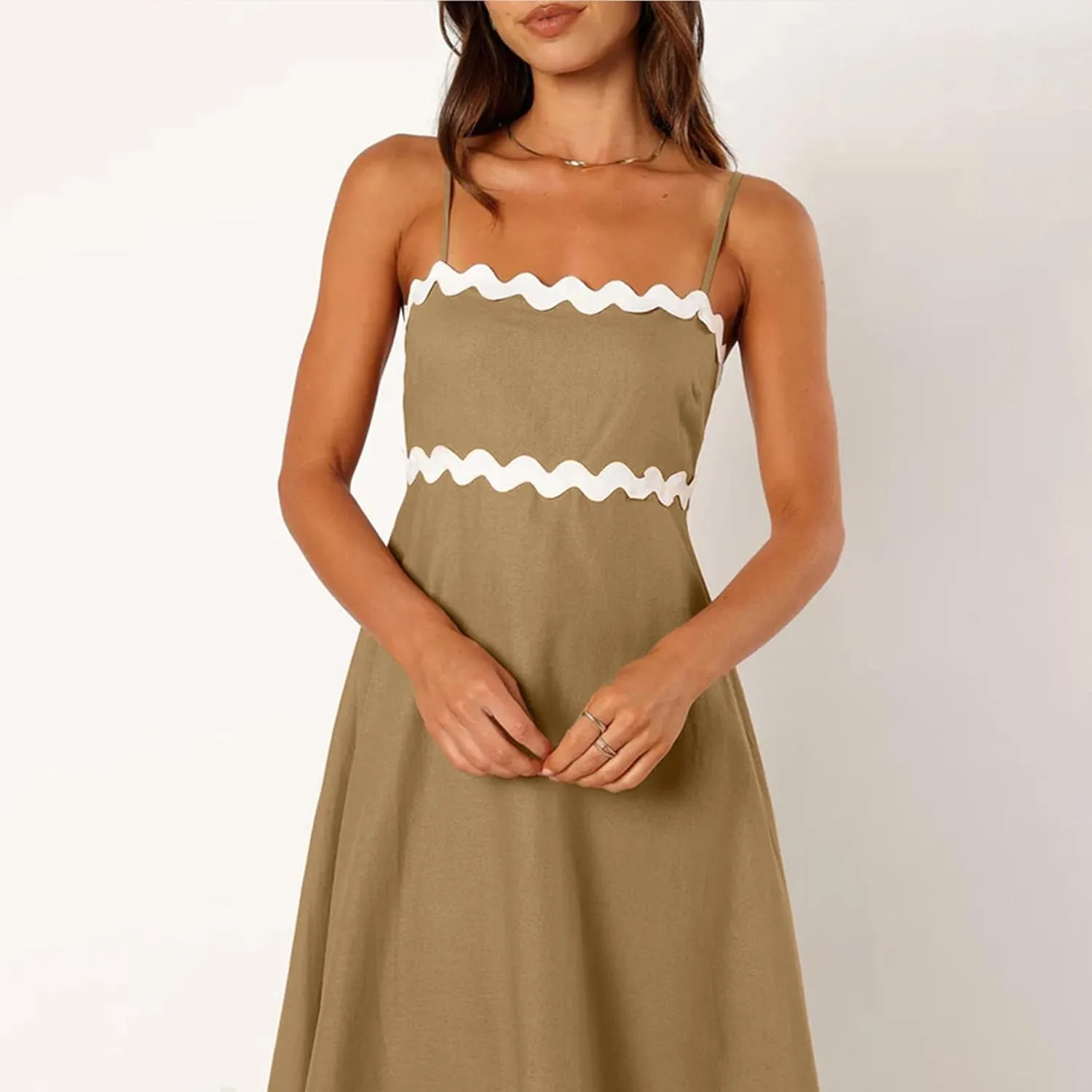 Ceboyel Women Summer Vacation Dresses 2024 Flowy Spaghetti Strap Sundresses Beachy Maxi Long Dress Trendy Boho Casual Clothes