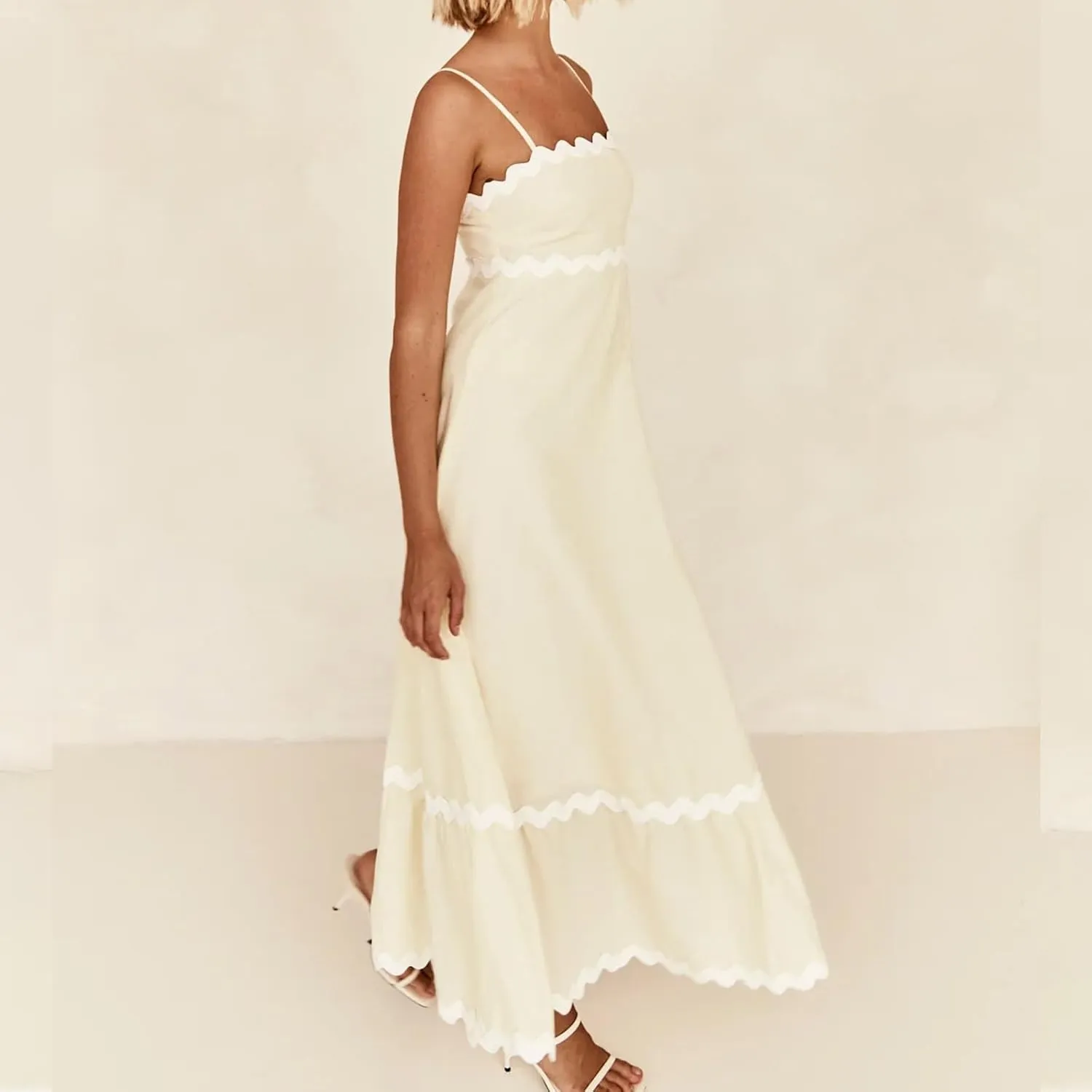 Ceboyel Women Summer Vacation Dresses 2024 Flowy Spaghetti Strap Sundresses Beachy Maxi Long Dress Trendy Boho Casual Clothes