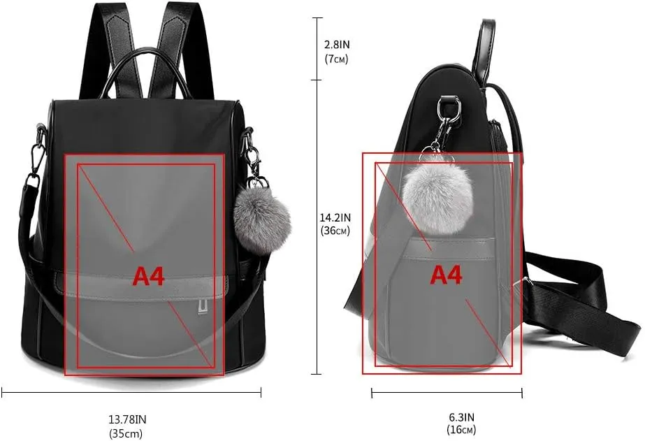 CHERUTY Women Backpack Purse Nylon Anti-theft Fashion Casual Lightweight Travel Shoulder Bag