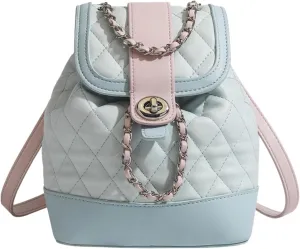 Chic Backpack for Women, Fashion Casual Y2K Aesthetic Design Daypack Mini Backpack Daily Use Hiking Travel Trip Bags (Pink Blue)