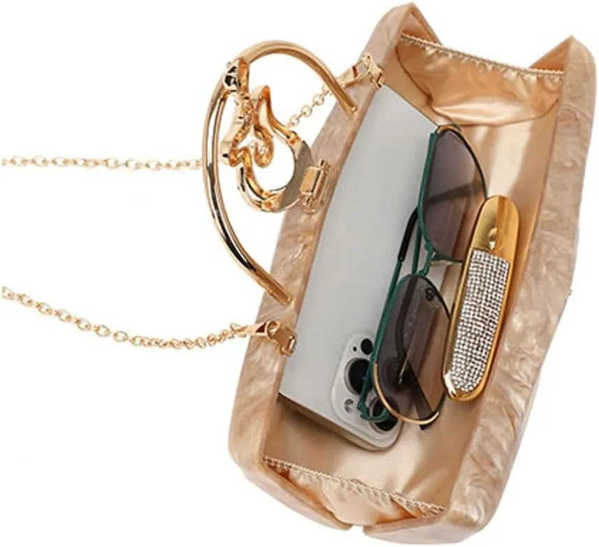Chic Clutch Evening Purses for Women Wedding Party Ladies Clutch Handbag Acrylic Crossbody Bag for Prom