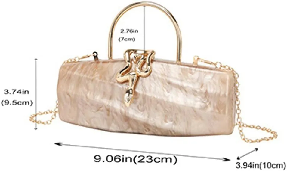 Chic Clutch Evening Purses for Women Wedding Party Ladies Clutch Handbag Acrylic Crossbody Bag for Prom