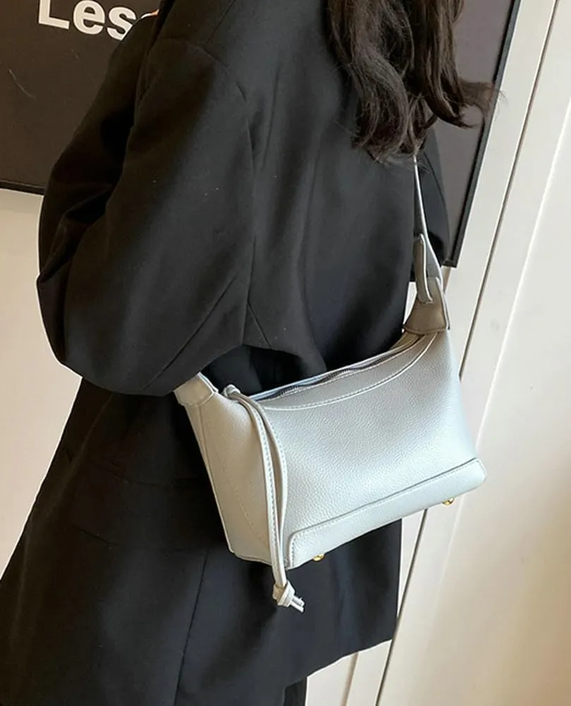 Chic Crossbody Bag for Women PU Leather Shoulder Purses Fashion Small Tote Handbag Dumpling Shape Satchel