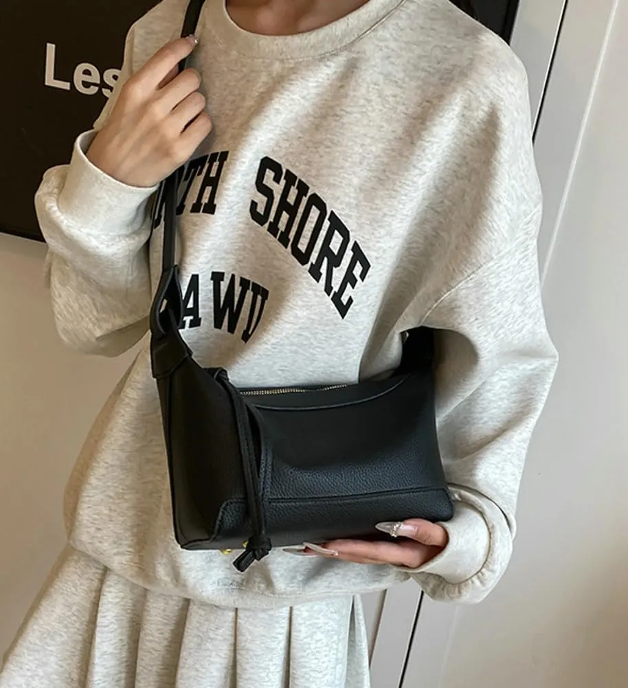 Chic Crossbody Bag for Women PU Leather Shoulder Purses Fashion Small Tote Handbag Dumpling Shape Satchel