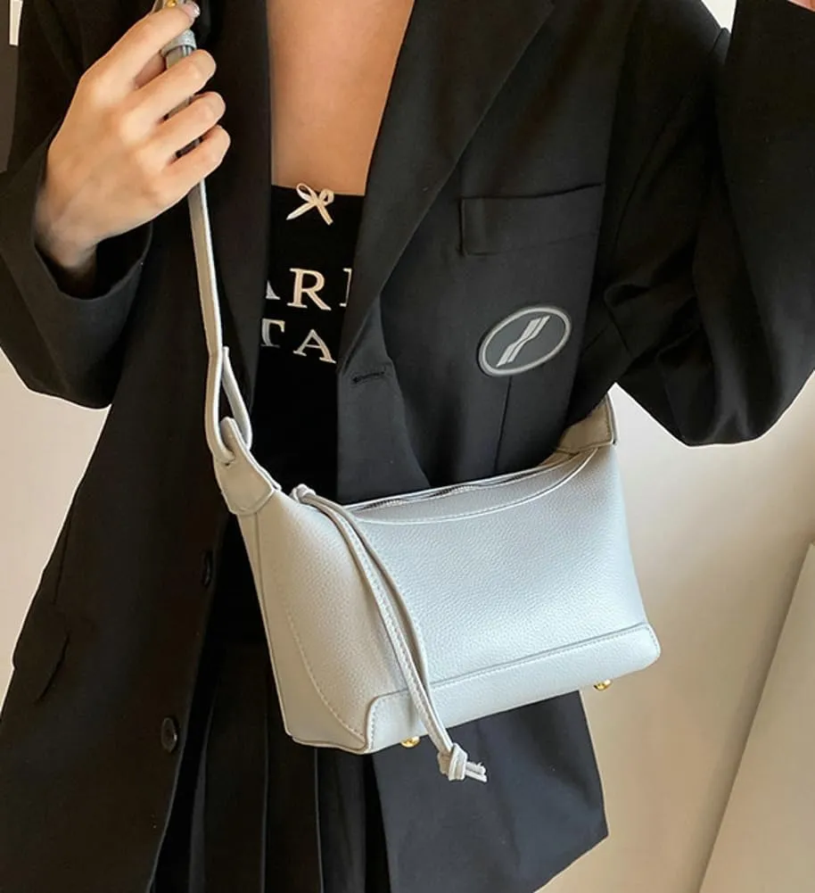 Chic Crossbody Bag for Women PU Leather Shoulder Purses Fashion Small Tote Handbag Dumpling Shape Satchel