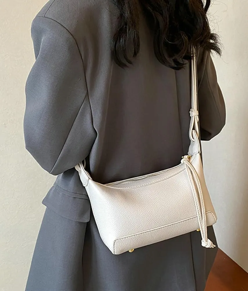 Chic Crossbody Bag for Women PU Leather Shoulder Purses Fashion Small Tote Handbag Dumpling Shape Satchel