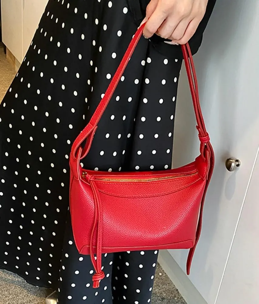 Chic Crossbody Bag for Women PU Leather Shoulder Purses Fashion Small Tote Handbag Dumpling Shape Satchel