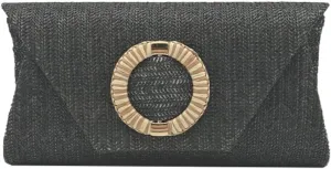 Chic Woven Clutch Handbags for Women Summer Straw Evening Envelope Bag Designer Boho Purse for Beach,Party