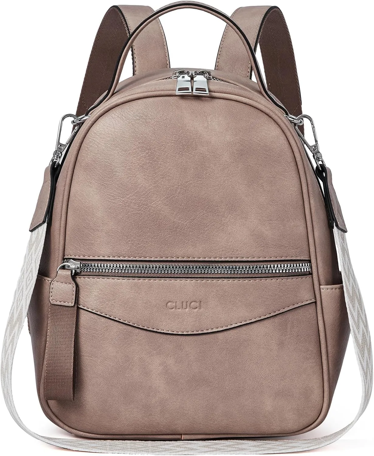 CLUCI Mini Backpack Purse for Women Fashion Leather Small Backpacks Ladies Shoulder Backpack Convertible Handbags Light Brown