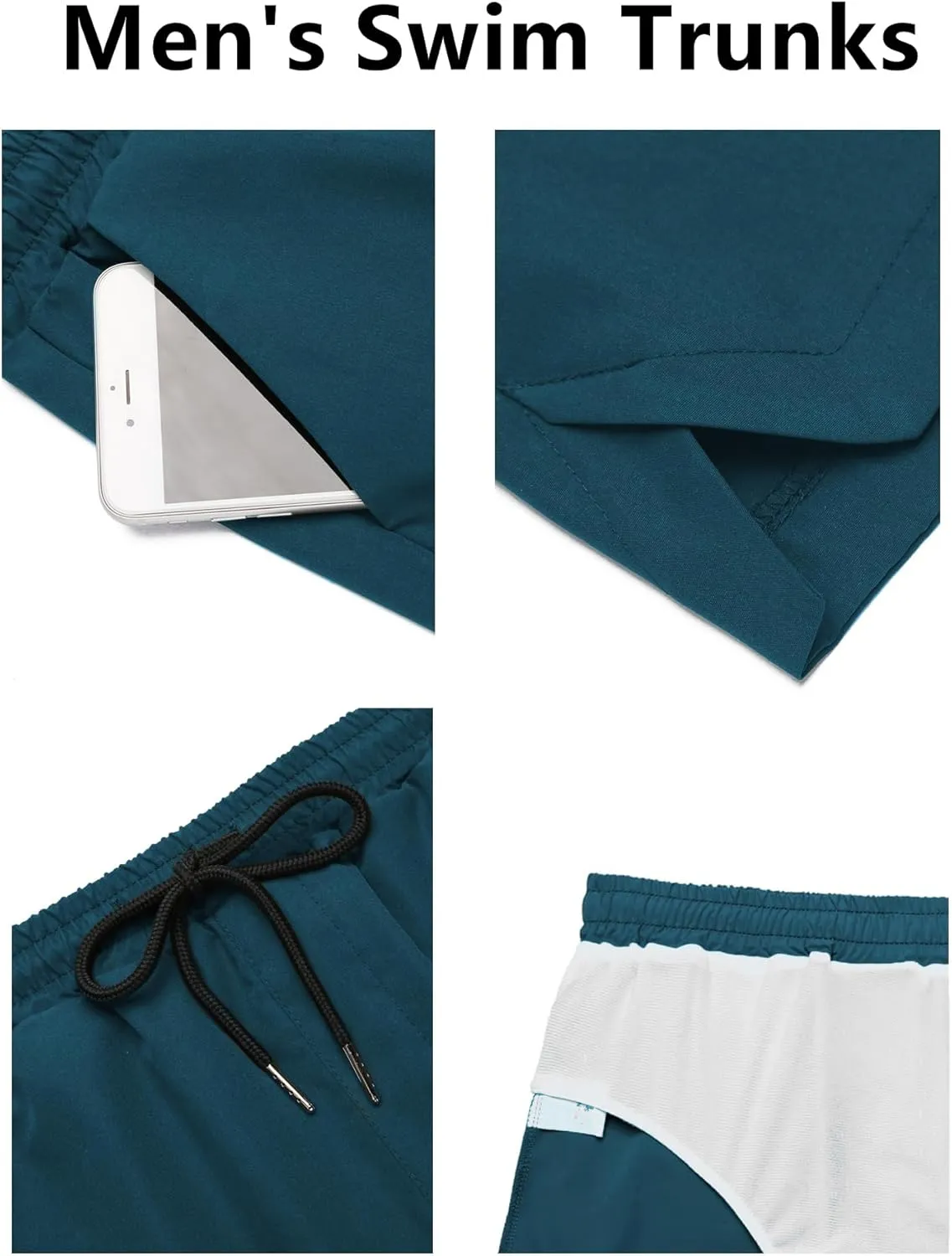 COOFANDY Men's Swim Trunks Quick Dry Board Shorts Swimsuit Swimwear Bathing Suit