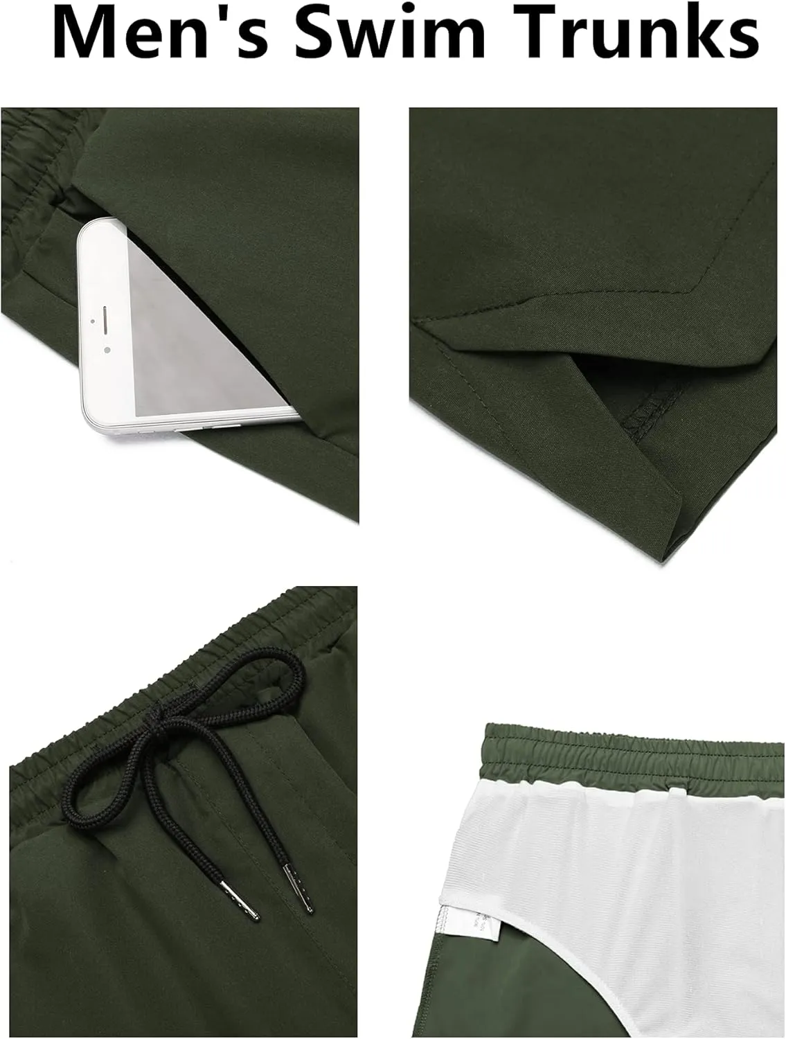 COOFANDY Men's Swim Trunks Quick Dry Board Shorts Swimsuit Swimwear Bathing Suit