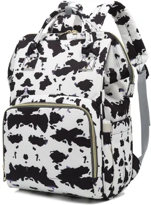 Cow Spots Print Diaper Bag Backpack Maternity Baby Changing Bag Backpacks