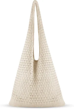Crochet Tote Bag Women: Knit Bag for Summer Vacation Travel Beachy