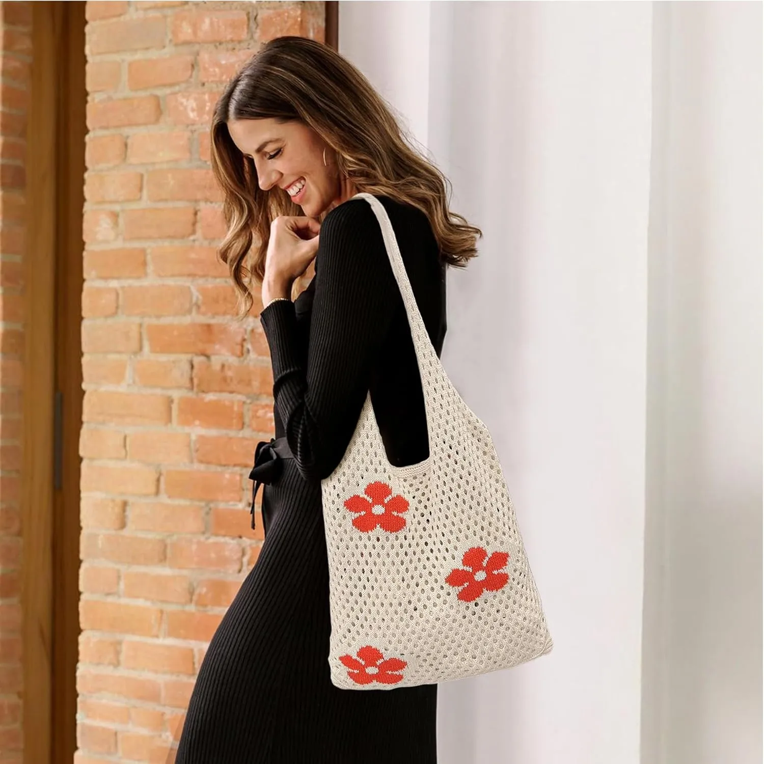Crochet Tote Bag Women: Knit Bag for Summer Vacation Travel Beachy