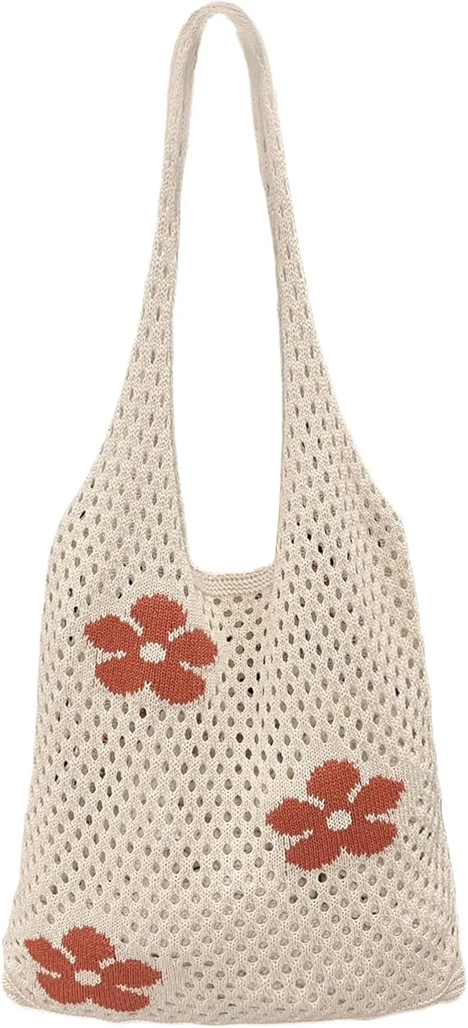 Crochet Tote Bag Women: Knit Bag for Summer Vacation Travel Beachy