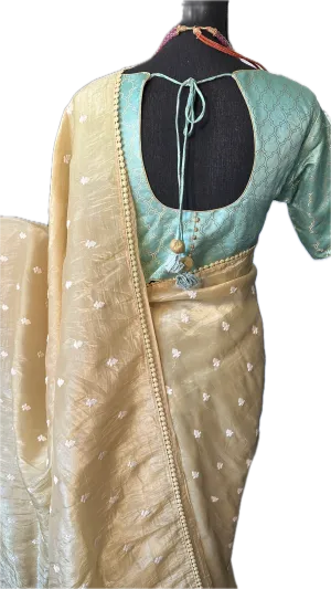 Crushed soft silk saree with silk blouse online shopping usa