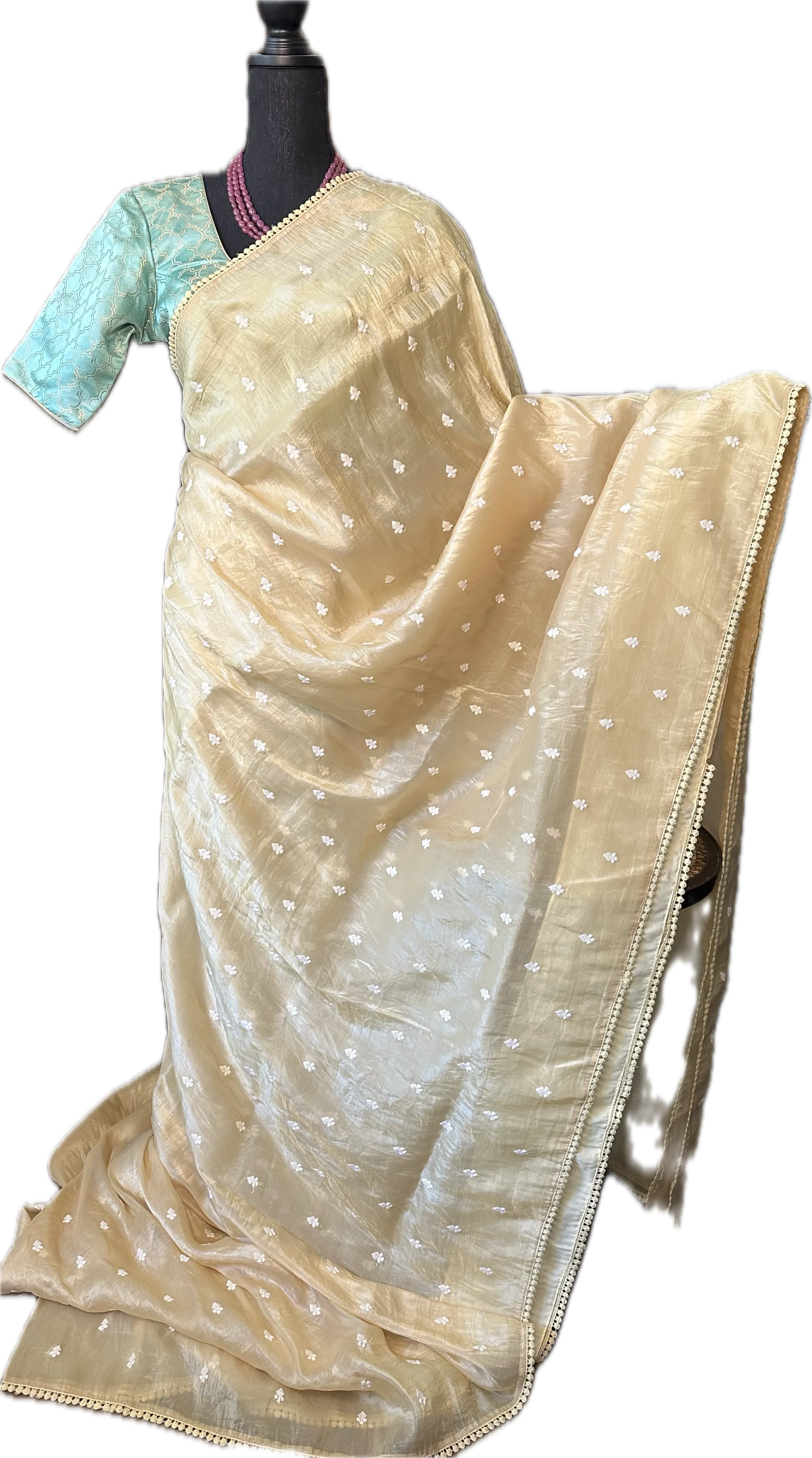 Crushed soft silk saree with silk blouse online shopping usa