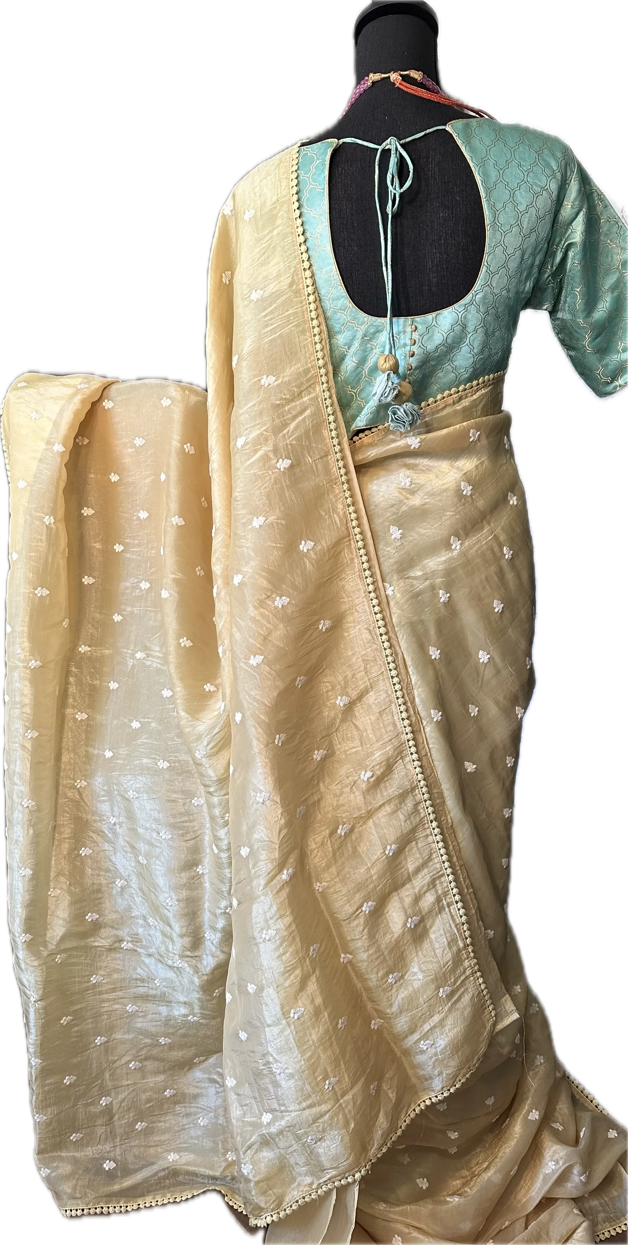 Crushed soft silk saree with silk blouse online shopping usa