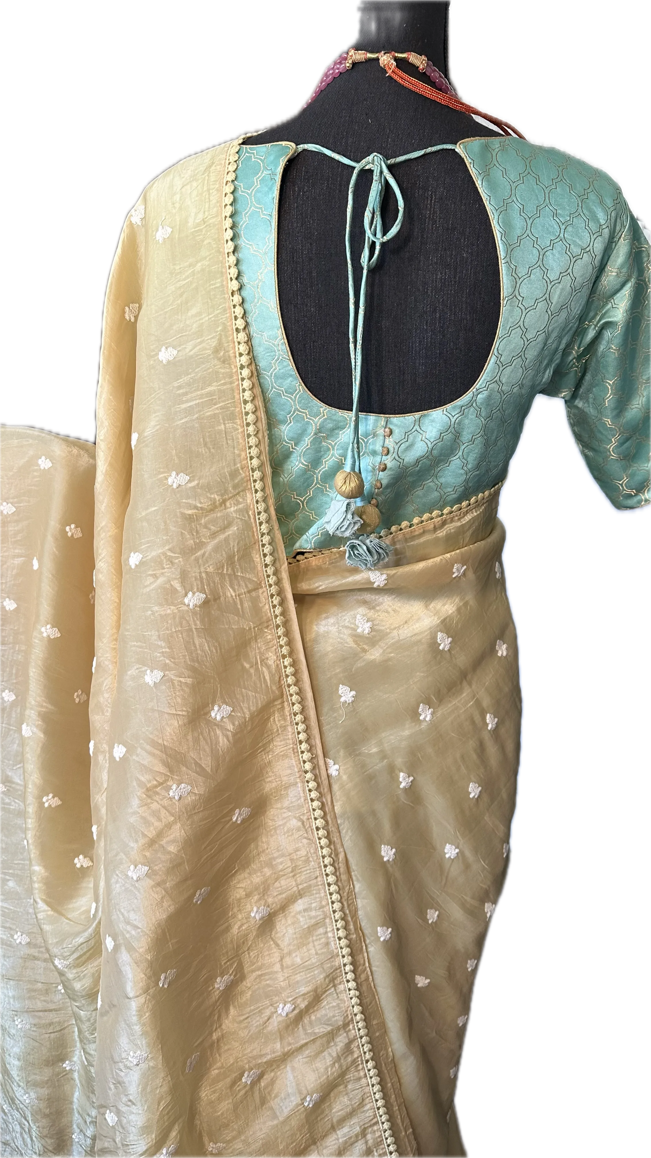 Crushed soft silk saree with silk blouse online shopping usa