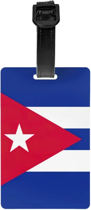 Cuban Flag Luggage Tags, Suitcase Luggage Tags, Carry on Cards, Essential Travel Items for Men and Women