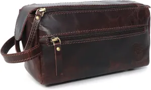 Customize Toiletry Bag for Men, Engraved Leather Dopp Kit, Name Personalized Travel Shaving Bag, Stylish and Functional Travel Toiletry Bag