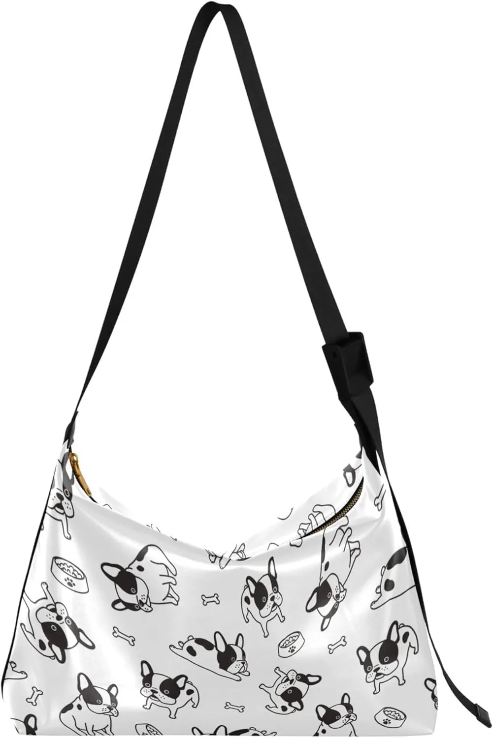 Cute Bulldog Women Leather Handbags Hobo Large Cross Body Purses Chic Animal Print Shoulder Handbags