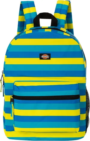 Dickies Freshman Backpack Classic Logo Water Resistant Casual Daypack for Travel Fits 15.6 Inch Notebook (Lemon Blue Stripe)