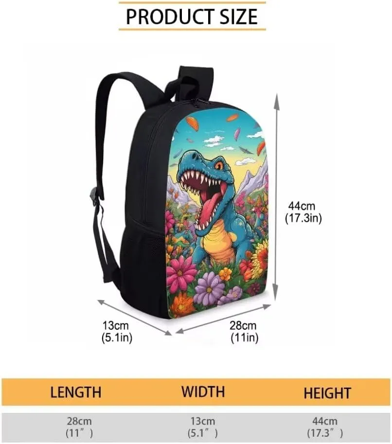 Dinosaurs School Backpack for Girls 3rd Grade Casual Kids Backpack Fashion Casual School Bag Multi-functional Rucksack for Hiking Camping Travel