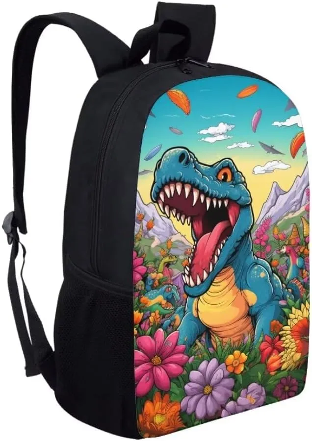 Dinosaurs School Backpack for Girls 3rd Grade Casual Kids Backpack Fashion Casual School Bag Multi-functional Rucksack for Hiking Camping Travel