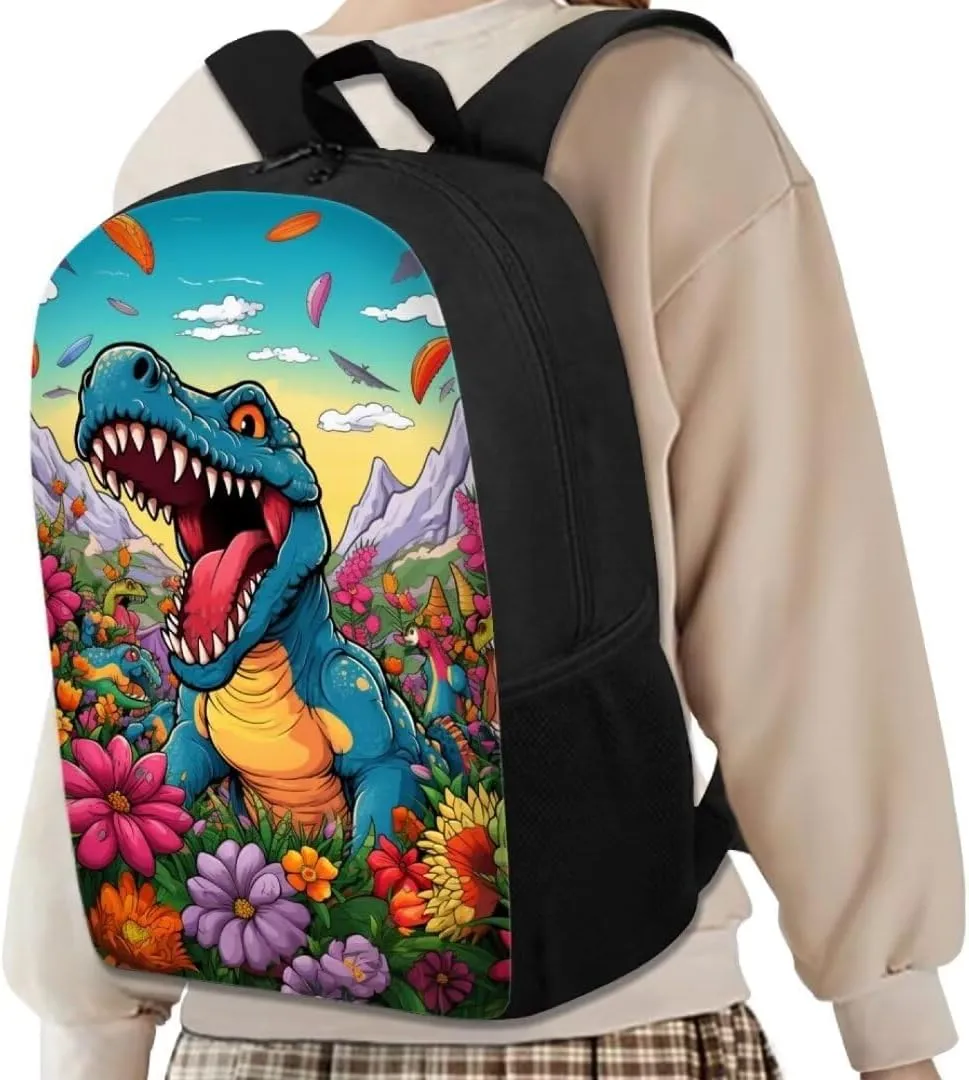 Dinosaurs School Backpack for Girls 3rd Grade Casual Kids Backpack Fashion Casual School Bag Multi-functional Rucksack for Hiking Camping Travel