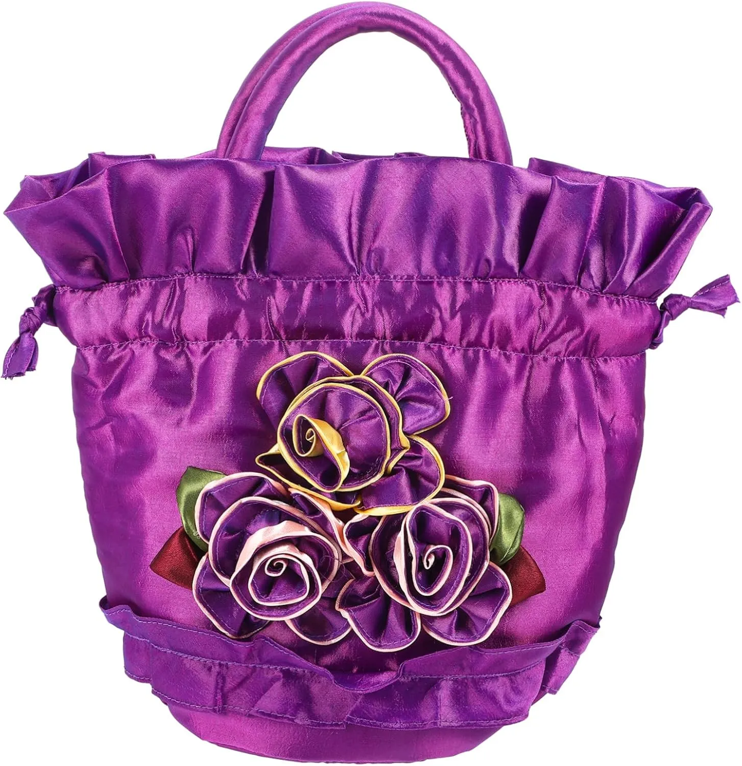 Drawstring Handbag for Women Purse Elegant Wedding Party Bag Handmade Bucket Bag Formal Purses for Women for Bridal Events